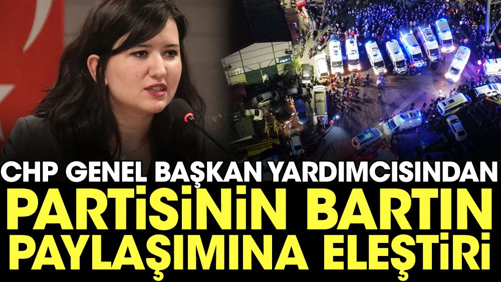 CHP Genel Başkan Yardımcısından partisinin Bartın paylaşımına eleştiri