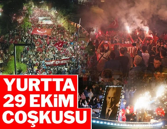 Yurt genelinde 29 Ekim coşkusu: Vatandaşlar fener alayında buluştu