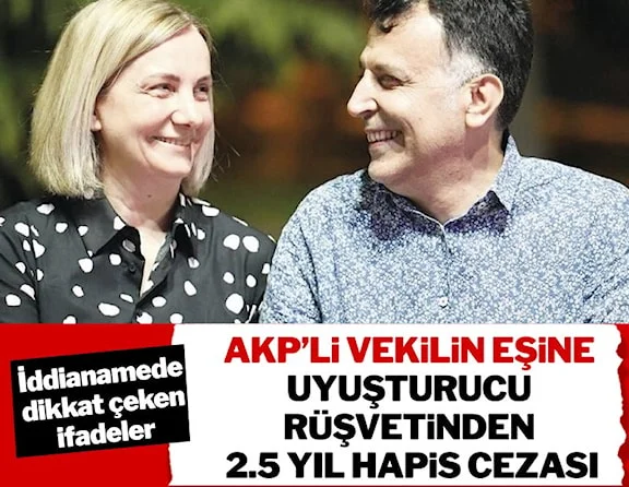 AKP Kocaeli Milletvekili Emine Zeybek'in eşi eski savcı Faruk Sarıoğlu, uyuşturucu dosyasında rüşvet verilmesine aracılık etmekten 2 yıl 6 ay hapis cezası aldı.