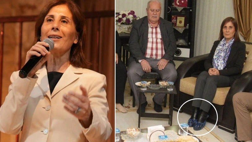 Seyhan Belediye Başkanı Oya Tekin'in şehit ailesi ziyaretinde eve galoşla girmesine tepki yağdı
